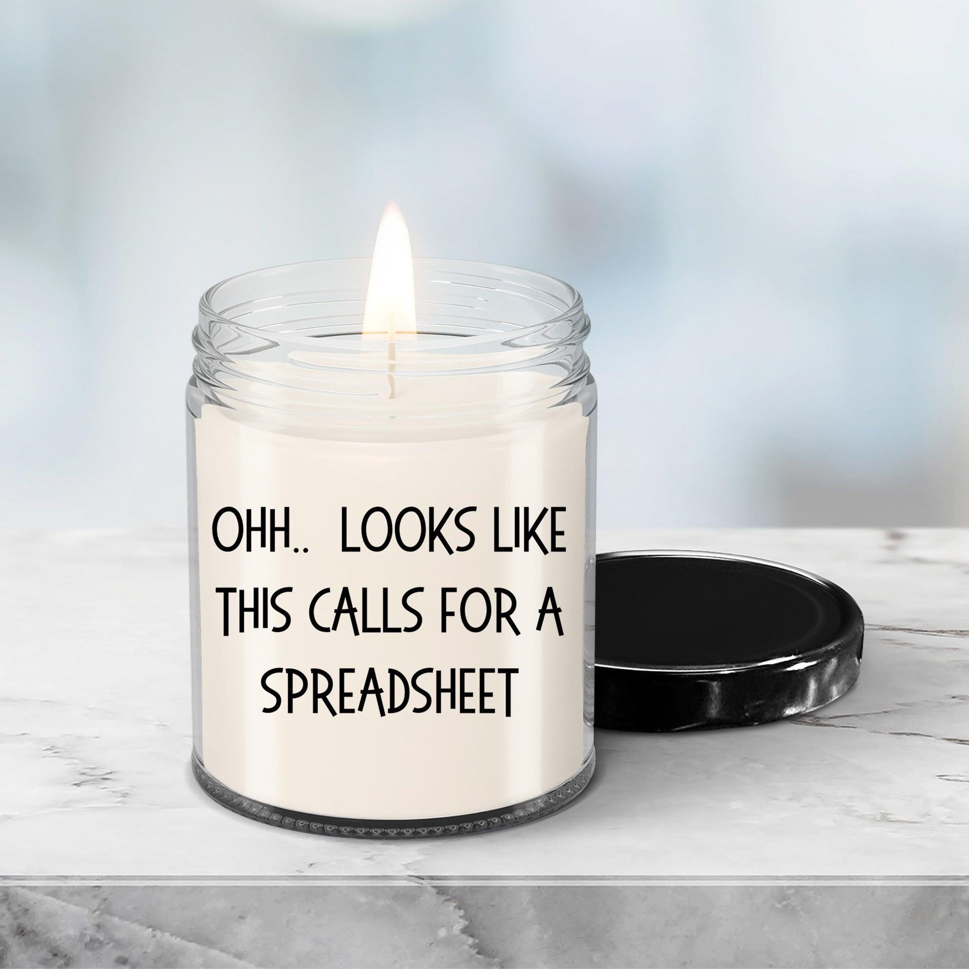 Accountant Gifts - OHH - Looks Like This Calls for a Spreadsheet Office Humor Scented Soy Candle - Mallard Moon Gift Shop