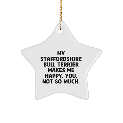 Funny Staffordshire Bull Terrier Dog Gifts for Men from - Star Ornament, Christmas Unique Treasures - Image 1