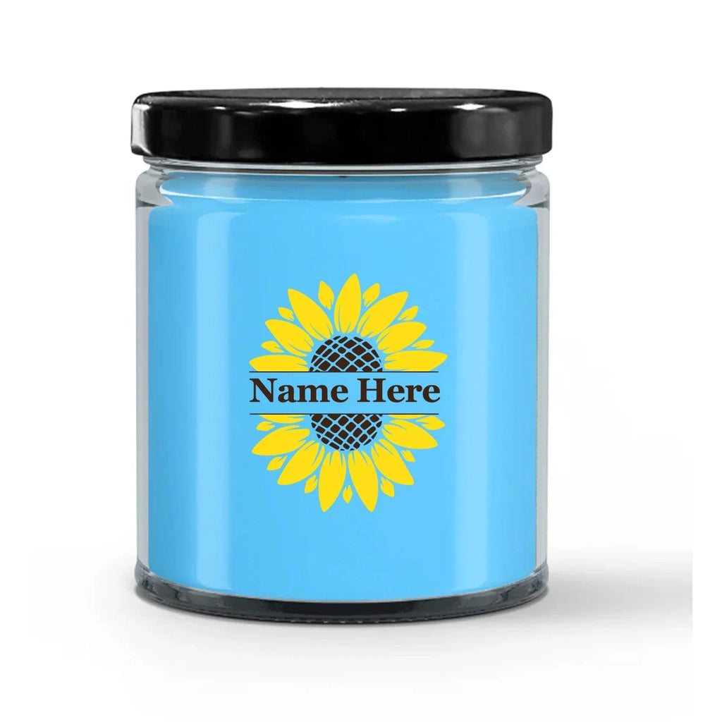 Sunflower Monogram Soy Scented Container Jar Candle