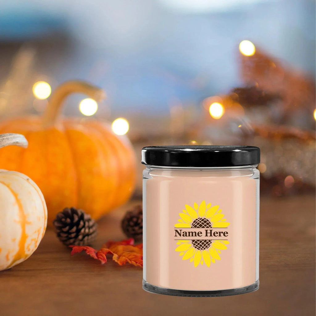 Sunflower Monogram Soy Scented Container Jar Candle