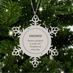 Sarcastic Concierge Snowflake Ornament Gifts, Christmas Holiday Gifts for Concierge Ornament, Concierge: Because greatness is woven into the fabric