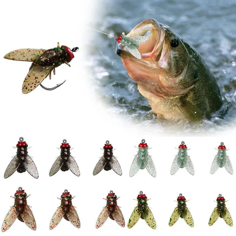 Realistic Fly-Fishing Bait Set – Shrimp Scented, Durable Hooks, Multi-Size Options