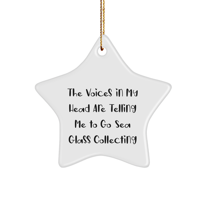 Sea Glass Collecting Gifts from Friends, Funny Star Ornament for Christmas, Inspirational Quote for Men, Women, Coworkers, or Family