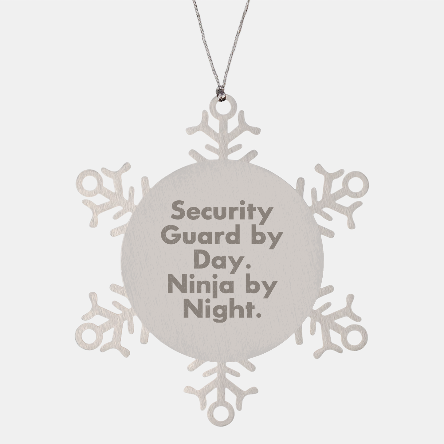 Security Guard Gifts by Day, Ninja Gifts by Night - Christmas Snowflake Ornament for Men or Women from Friends, Family, or Coworkers