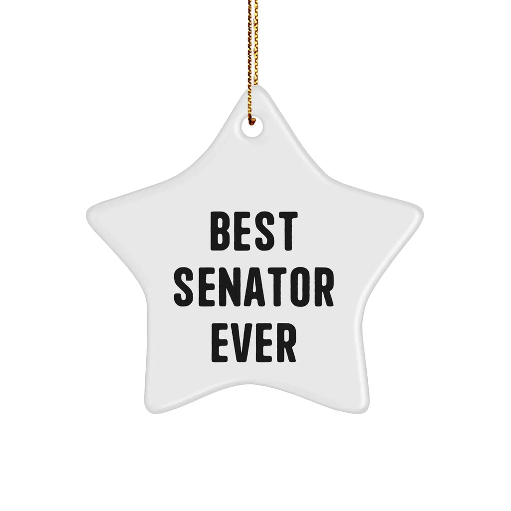 Senator Gifts from Best Senator Ever, Funny Star Ornament for Christmas Unique Gifts