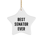Senator Gifts from Best Senator Ever, Funny Star Ornament for Christmas Unique Gifts