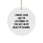 Sewing Circle Ornament, Funny Quote, Gifts from Friends for Sewing Enthusiasts, Christmas Unique Gifts
