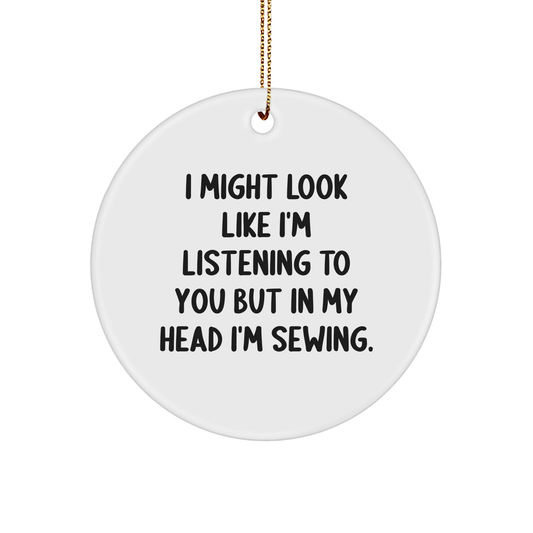 Sewing Circle Ornament, Funny Quote, Gifts from Friends for Sewing Enthusiasts, Christmas Unique Gifts