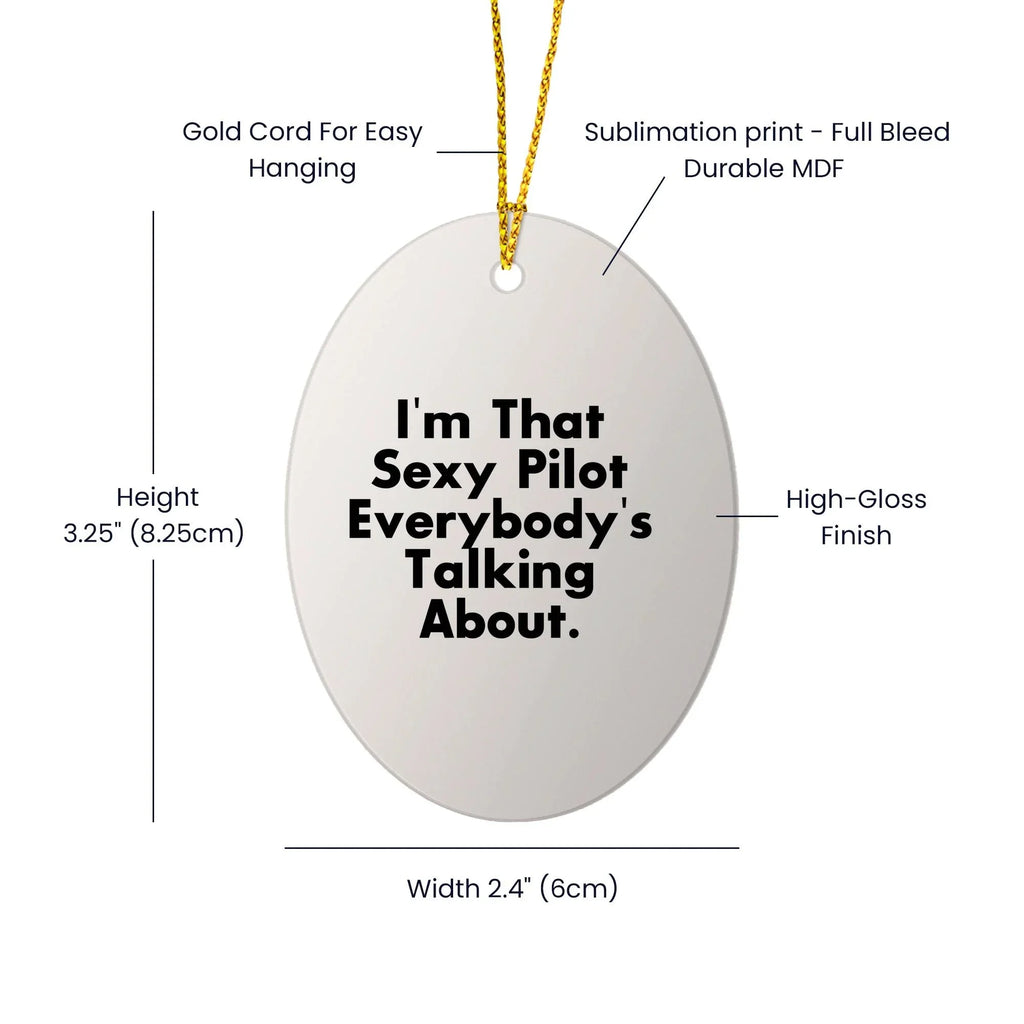 Sexy Pilot Oval Ornament Gifts from Men to Friends, Perfect for Christmas