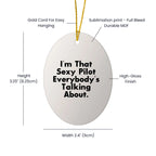 Sexy Pilot Oval Ornament Gifts from Men to Friends, Perfect for Christmas
