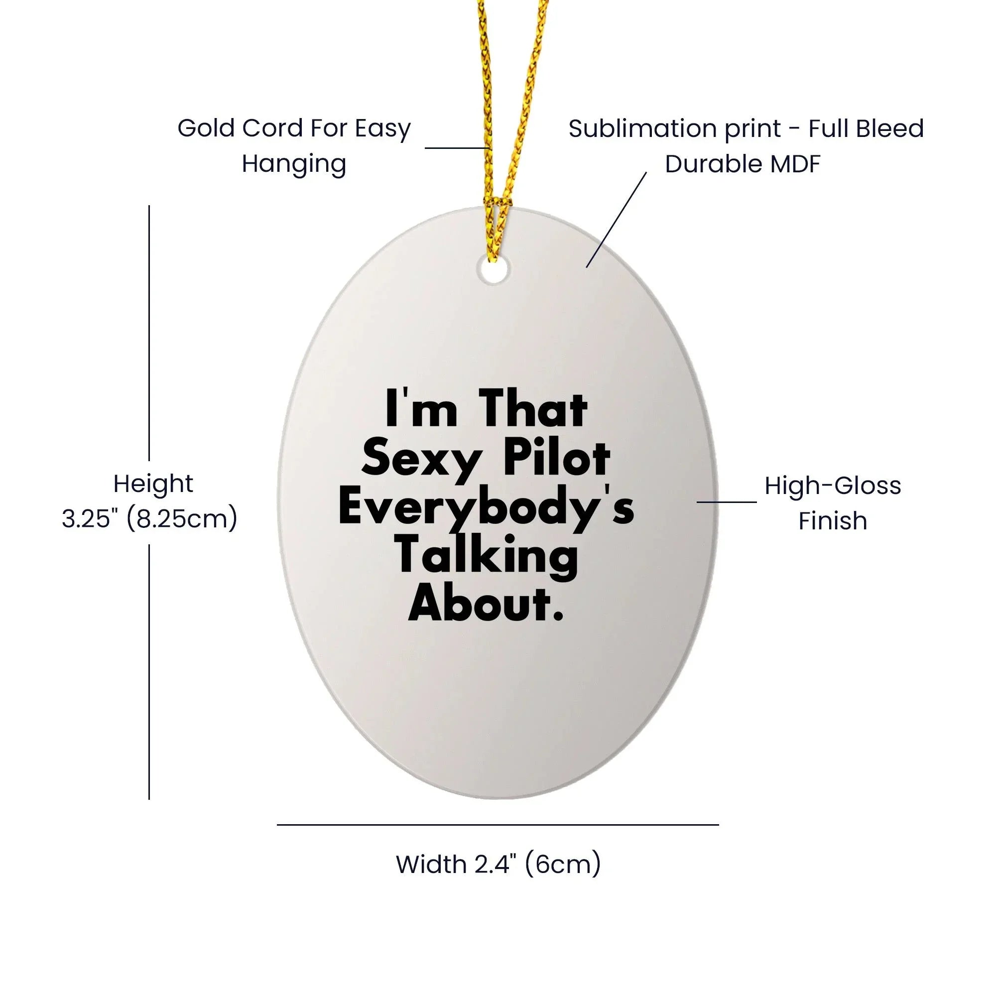 Sexy Pilot Oval Ornament Gifts from Men to Friends, Perfect for Christmas