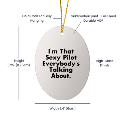 Sexy Pilot Oval Ornament Gifts from Men to Friends, Perfect for Christmas