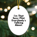 Sexy Pilot Oval Ornament Gifts from Men to Friends, Perfect for Christmas