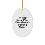 Sexy Pilot Oval Ornament Gifts from Men to Friends, Perfect for Christmas