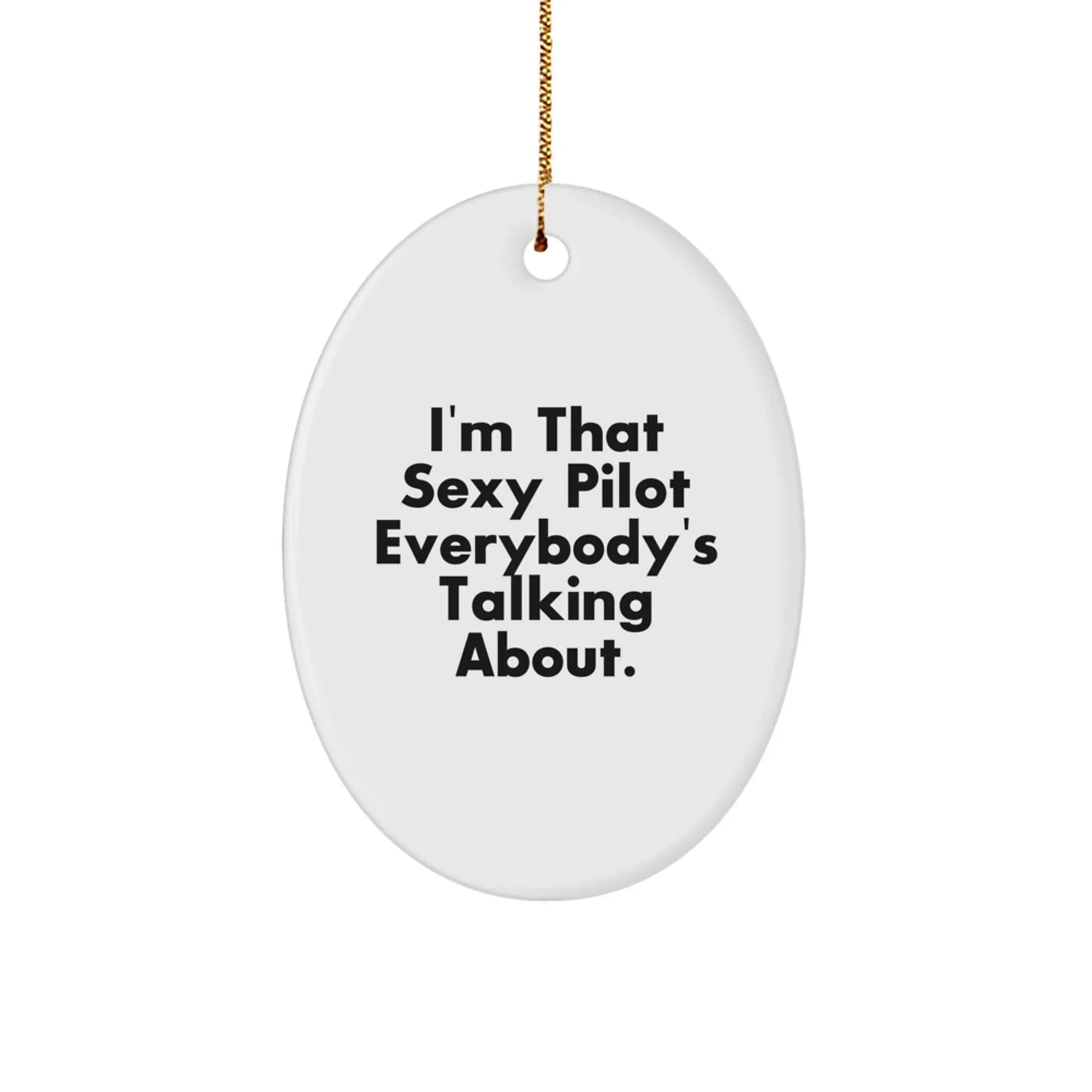 Sexy Pilot Oval Ornament Gifts from Men to Friends, Perfect for Christmas