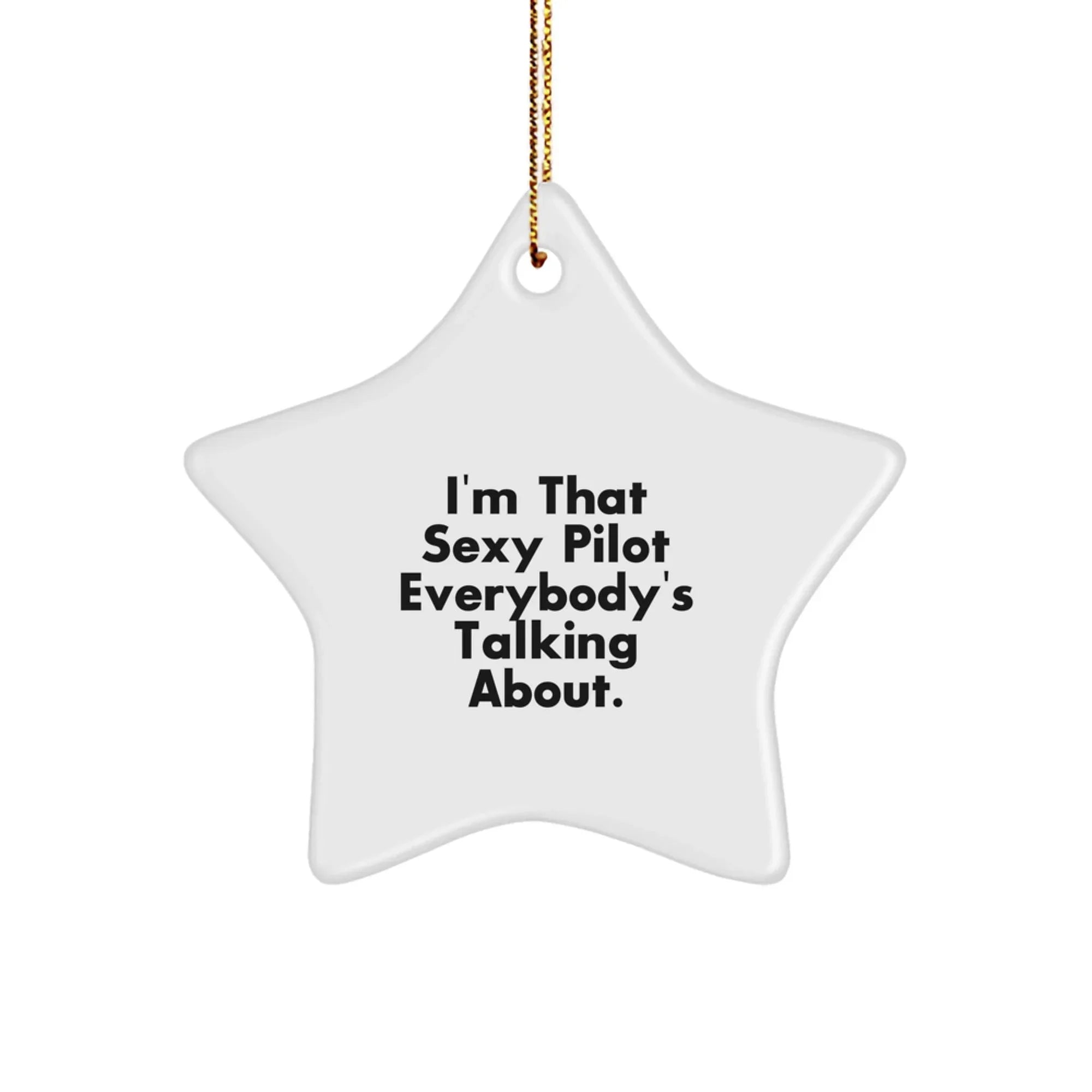 Sexy Pilot Star Ornament Gifts for Pilots from Friends, Coworkers, or Family - I'm That Sexy Pilot Everybody's Talking About, Christmas Unique Presents