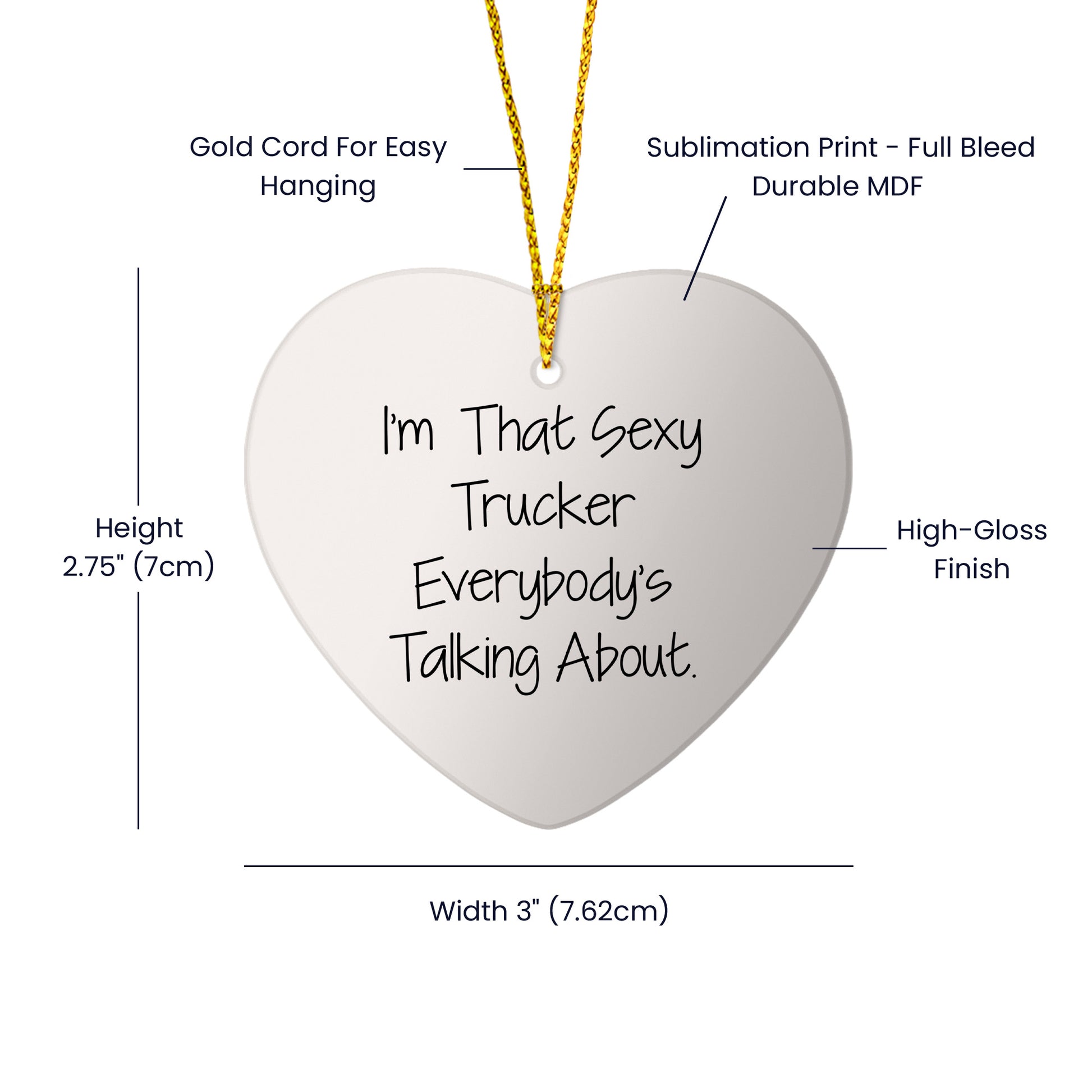 Sexy Trucker Gifts from Men to Friends - Heart Ornament for Christmas