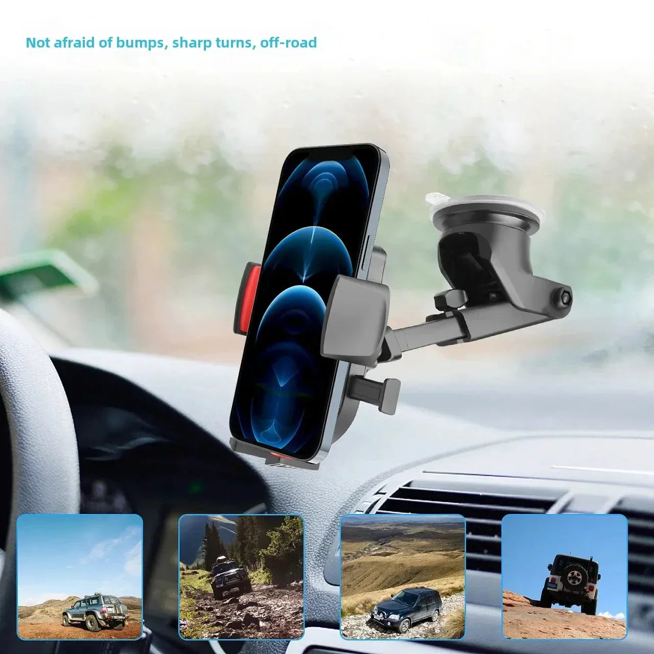 Car Mounted Phone Holder Dashboard Adhesive Suction Cup Gravity Extendable Auto Lock Car Navigation Support Bracket