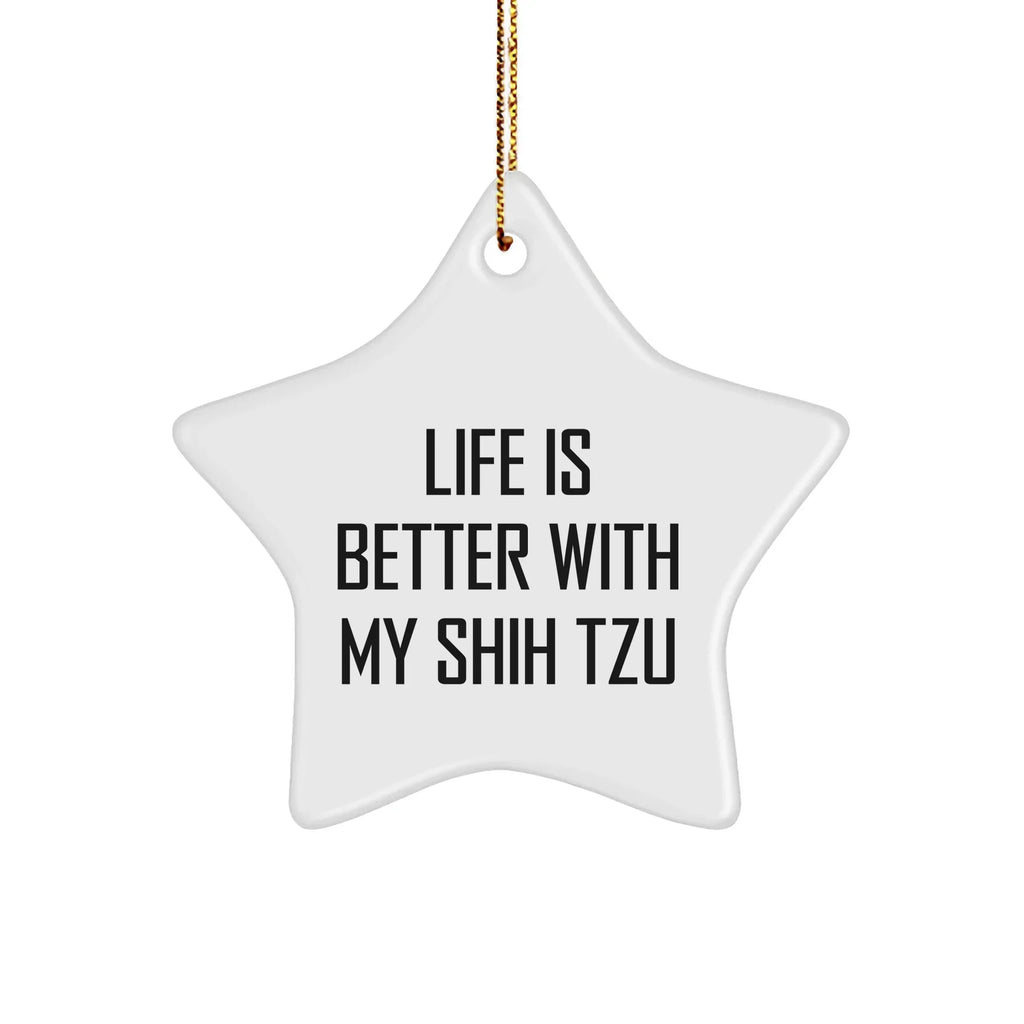 Shih Tzu Dog Lovers' Delight, Funny Star Ornament Gifts from Friends to Family for Christmas