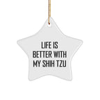 Shih Tzu Dog Lovers' Delight, Funny Star Ornament Gifts from Friends to Family for Christmas