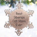 Siberian Cat Mom Ever Snowflake Ornaments, Gifts from Best Siberian Cat Moms to Siberian Cat Enthusiasts, Unique Christmas Unique Gifts for Friends, Family and Coworkers