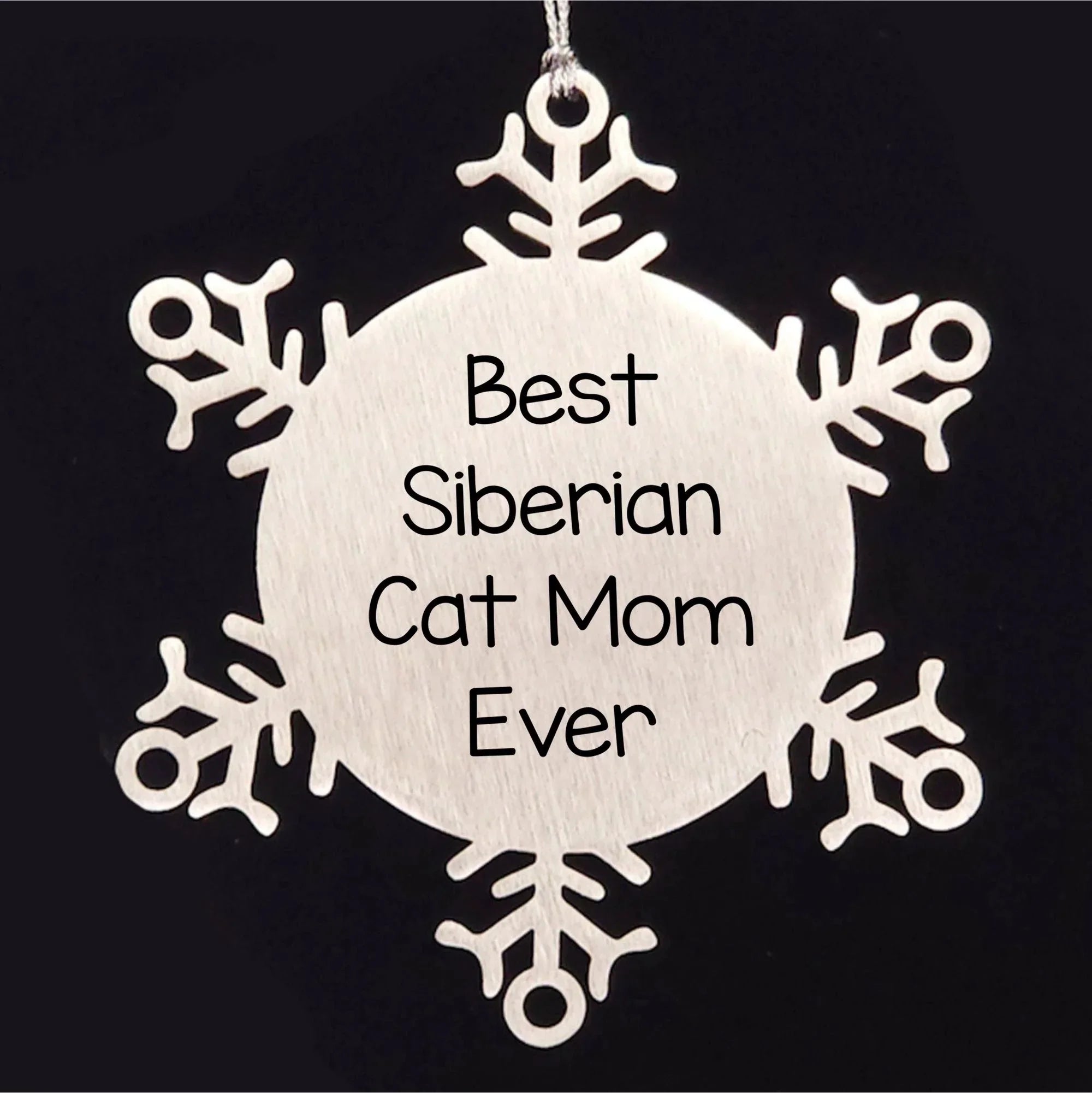 Siberian Cat Mom Ever Snowflake Ornaments, Gifts from Best Siberian Cat Moms to Siberian Cat Enthusiasts, Unique Christmas Unique Gifts for Friends, Family and Coworkers