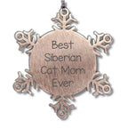 Siberian Cat Mom Ever Snowflake Ornaments, Gifts from Best Siberian Cat Moms to Siberian Cat Enthusiasts, Unique Christmas Unique Gifts for Friends, Family and Coworkers