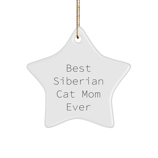 Siberian Cat Mom Gifts from Men to Family - Best Siberian Cat Star Ornament for Christmas