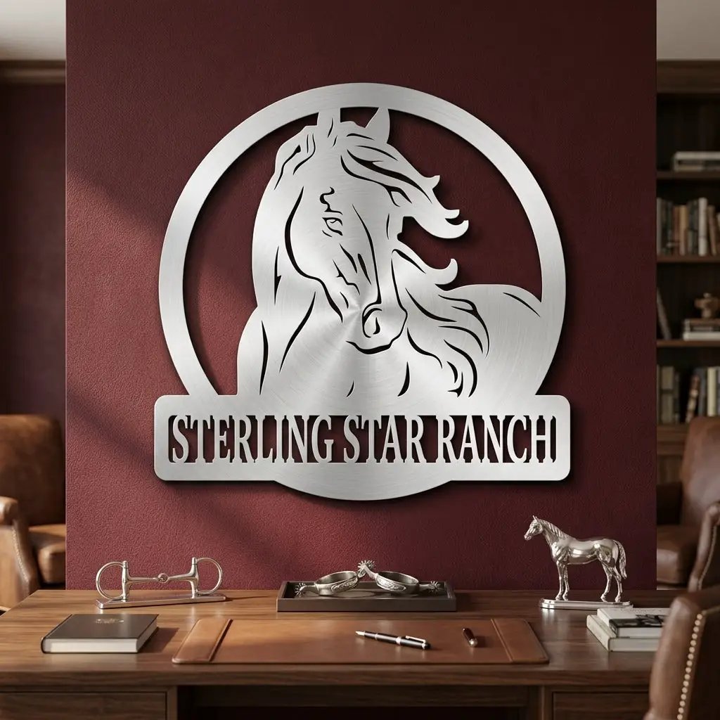 Personalized Horse Metal Wall Art | Custom Horse Name Sign | Equestrian Metal Wall Decor | Horse Lover Gift | Made in USA