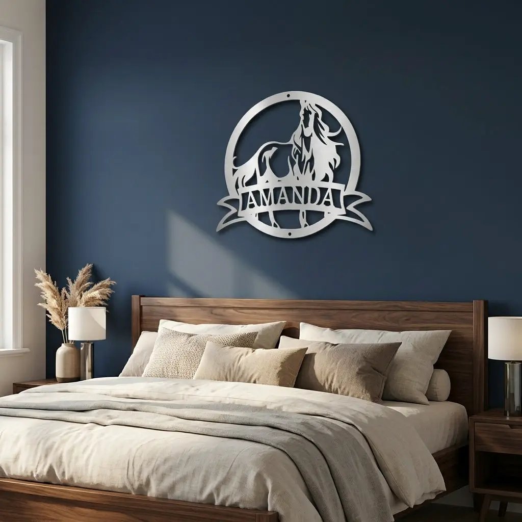 Horse Personalized Name Metal Art Wall Sign