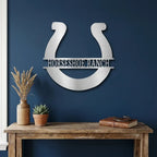 Personalized Horseshoe Metal Sign Custom Ranch Name Sign Western Decor Farmhouse Wall Art Horse Lover Gift Barn Decor Custom Steel Sign