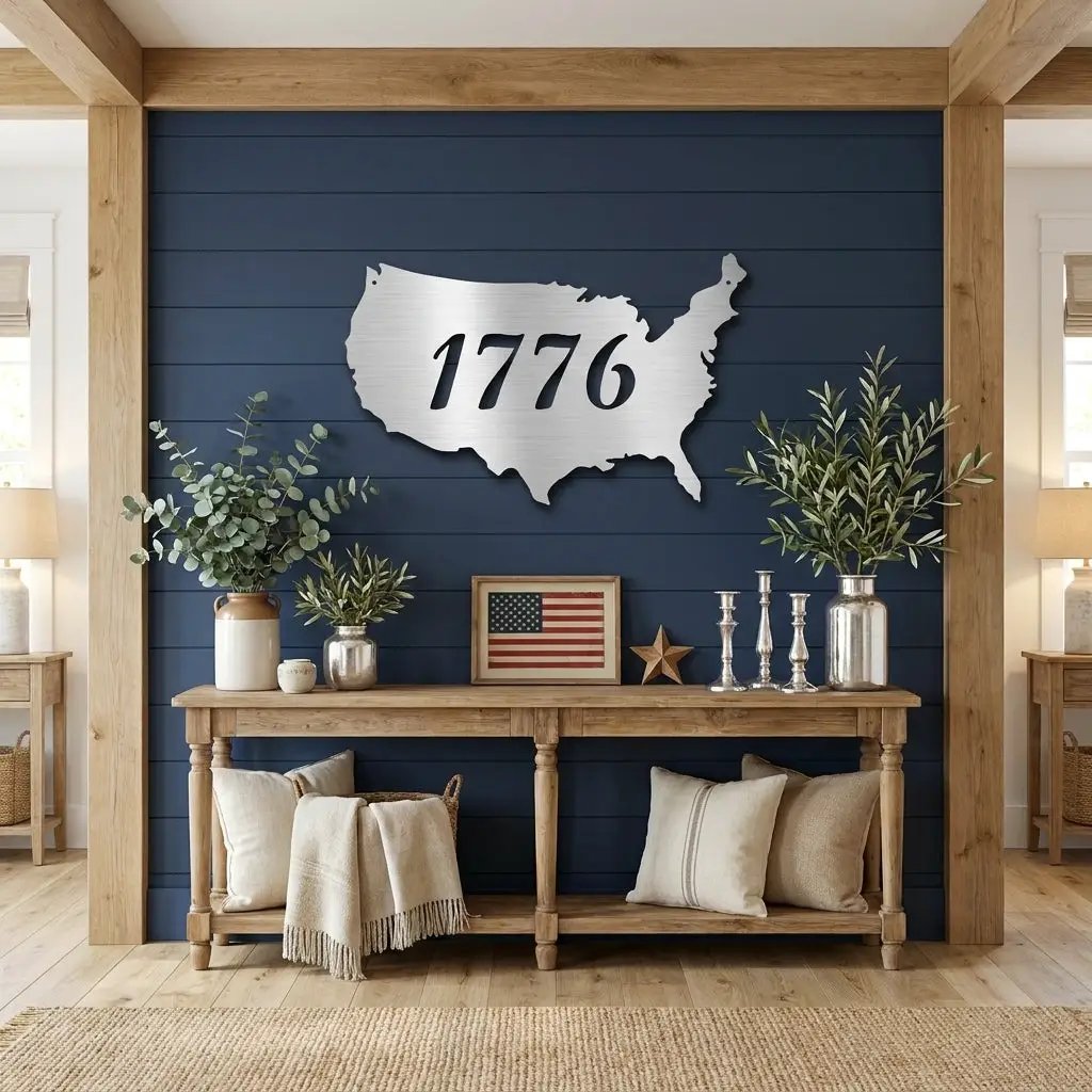 Patriotic Gift 1776 Metal Art Steel Wall Sign