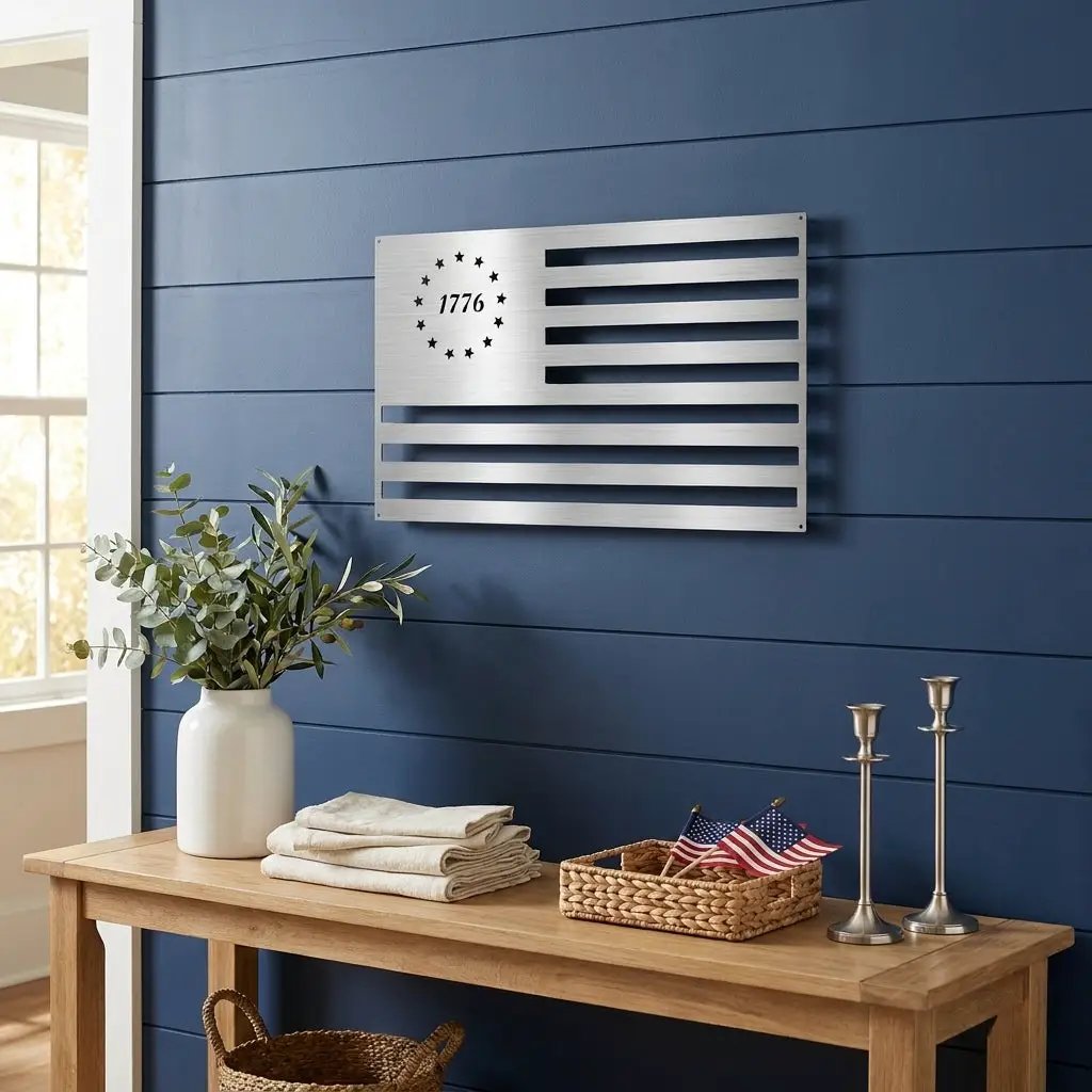 1776 American Flag Metal Art – A Bold Statement of Freedom