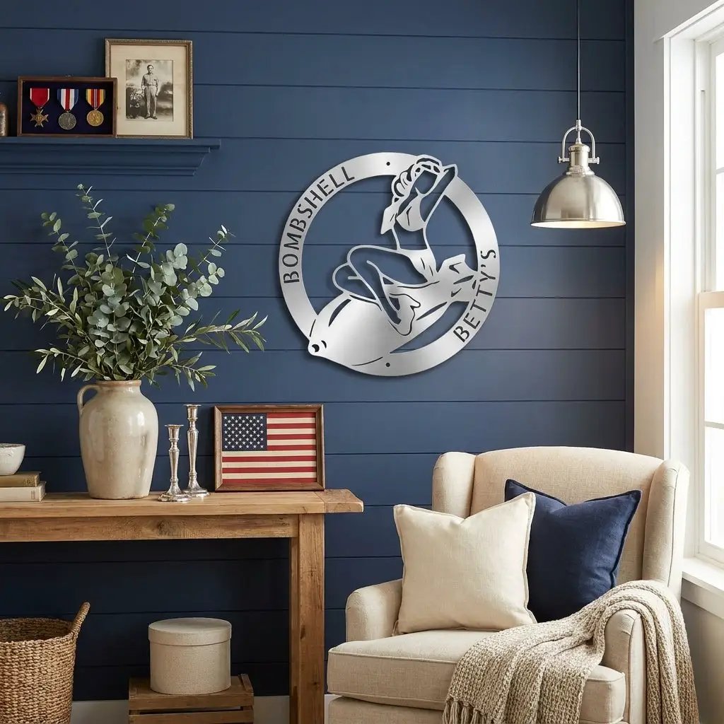 Personalized Vintage Pin-Up Metal Art – Bold, Fun & Made for Your Space