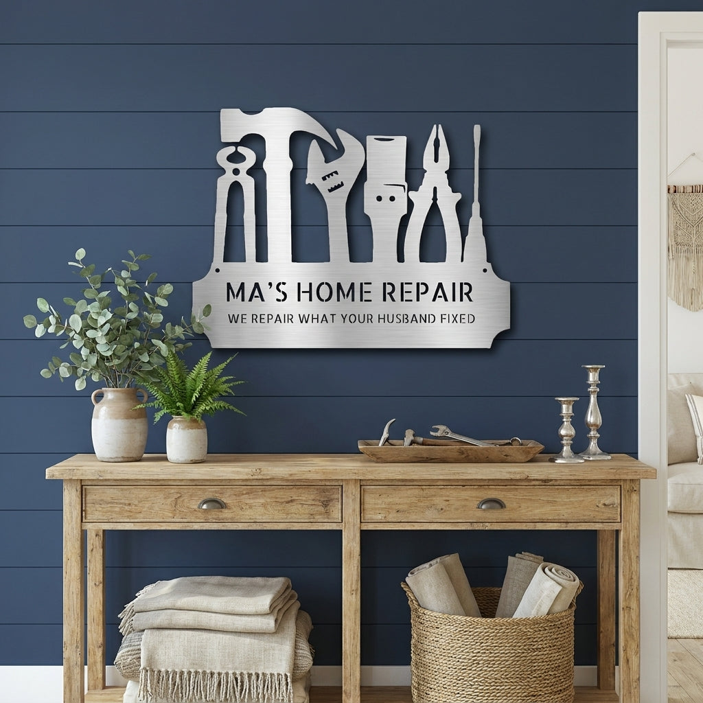 Personalized Tool Metal Wall Art – Mechanic Garage Decor – Workshop Wall Art – Gift for Dad