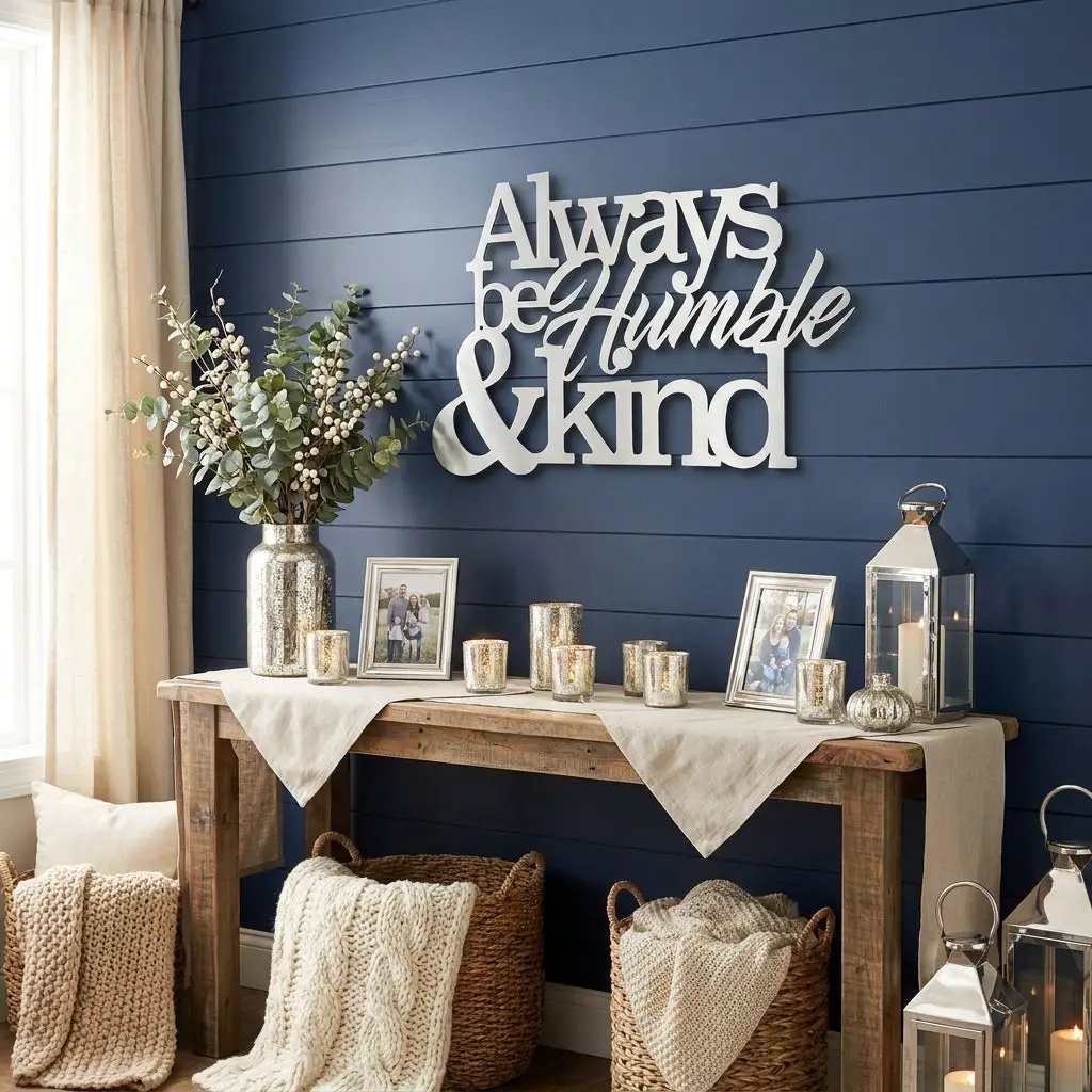 Always Be Humble and Kind Metal Wall Art – Inspirational Farmhouse Steel Sign – Rustic Family Quote Decor – Laser Cut Powder Coated USA Made Wall Hanging