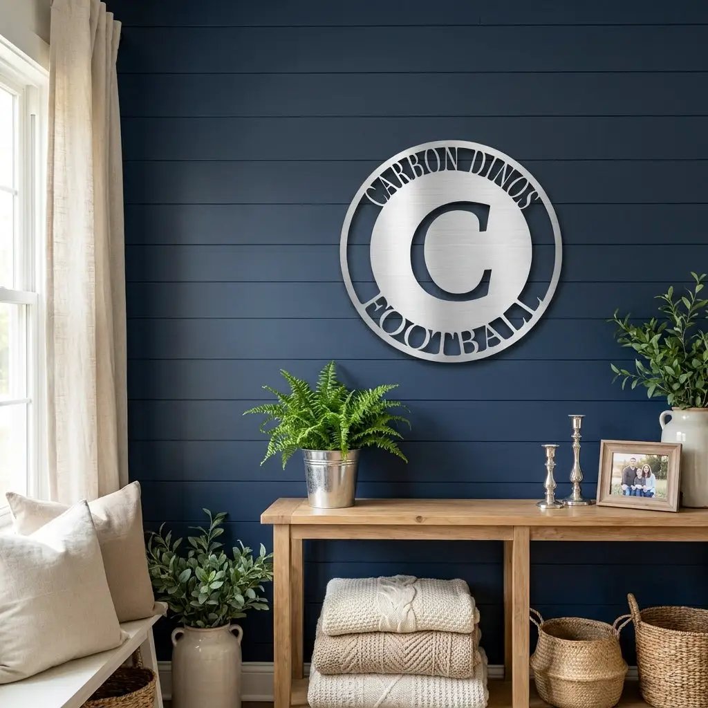 Initial Family Name Personalized Indoor Outdoor Steel Wall Sign Art