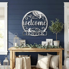 Personalized Pumpkin Metal Wall Art – Welcome Fall Sign with Family Name – Rustic Autumn Decor – Custom Front Door Pumpkin Sign – Farmhouse Fall Decor