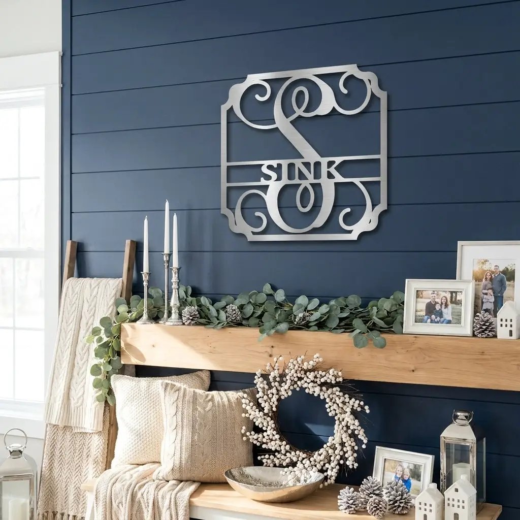 Personalized Monogram Metal Wall Sign: A Statement of Elegance & Identity