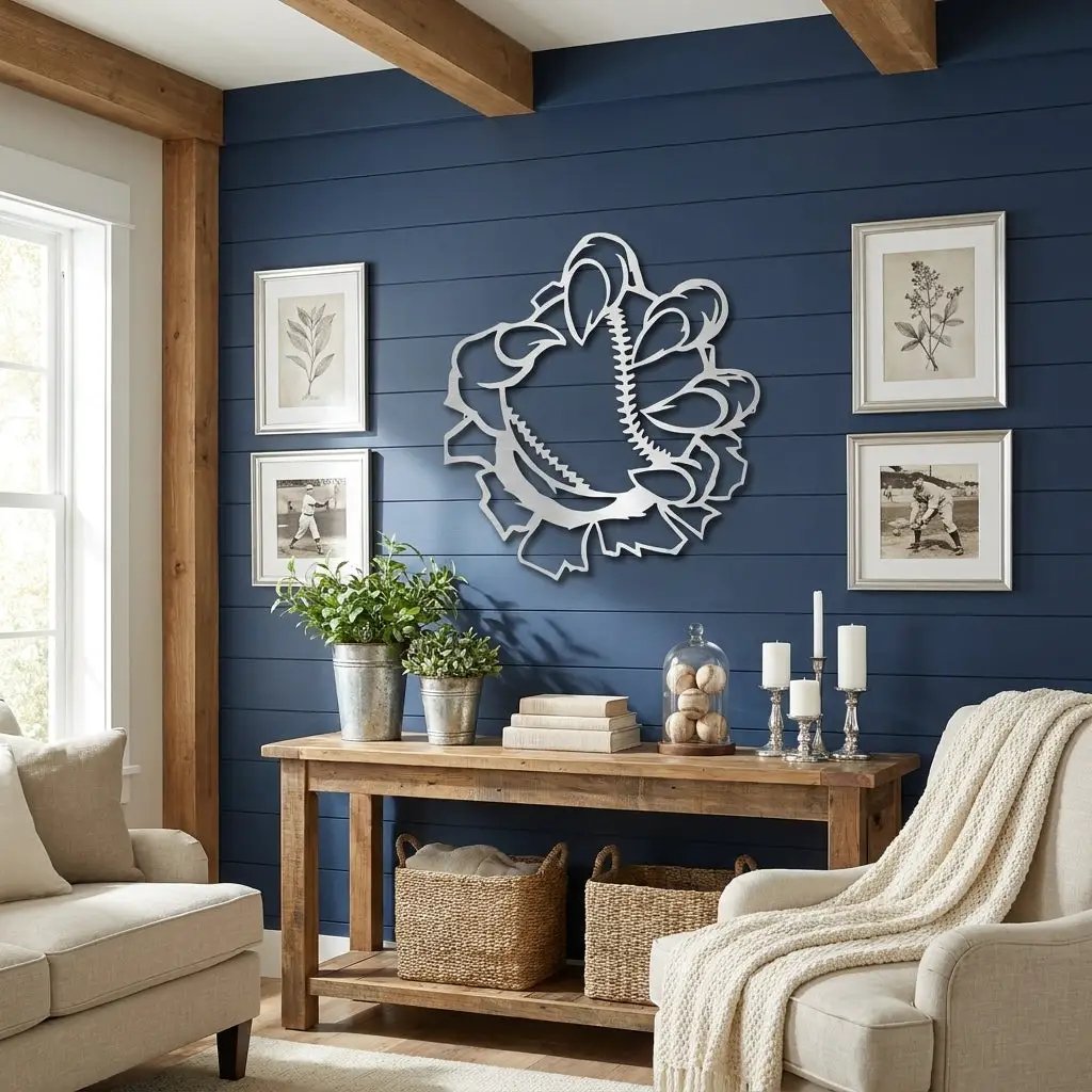 Baseball Monster Claw Metal Art Wall Sign