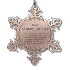 Sister In Law Snowflake Ornament - You are braver than you believe, stronger than you seem, Inspirational Gifts For Sister In Law Ornament, Birthday, Christmas Gifts