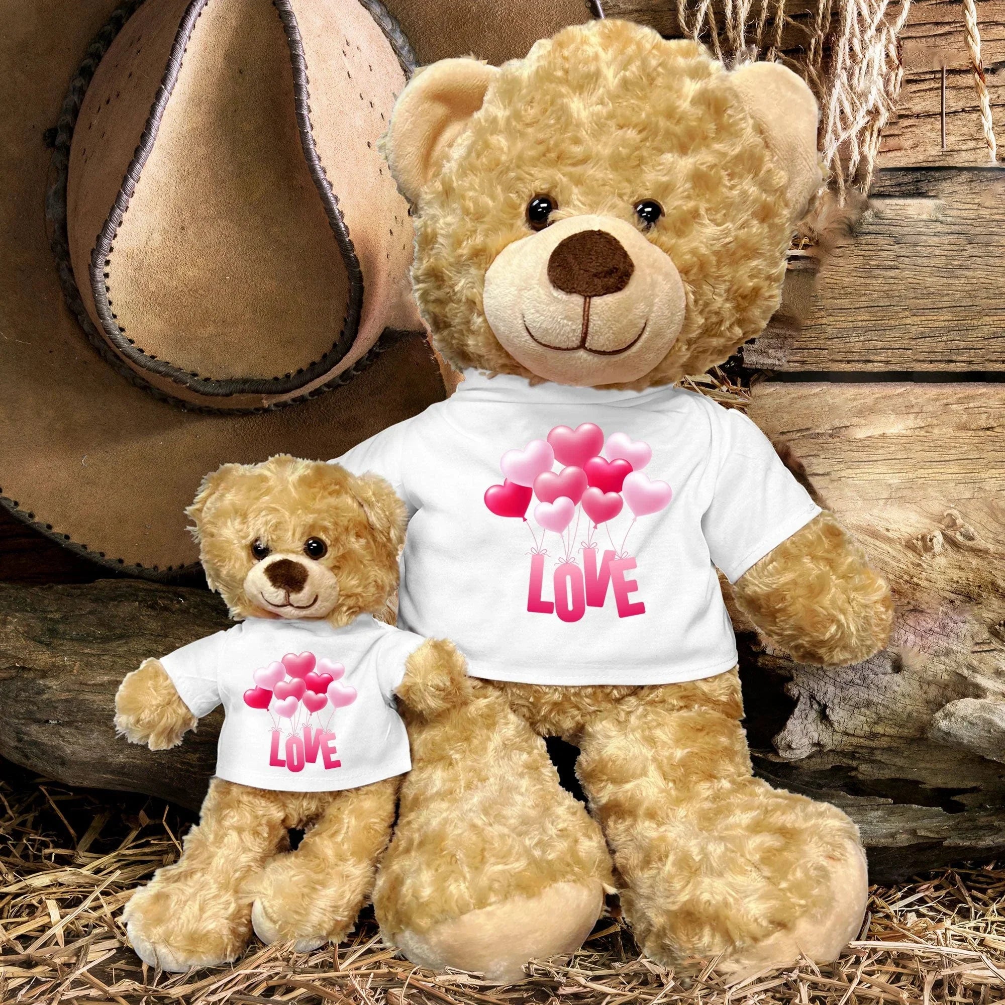 Love is in the Air - Plush Lamb, Panda, or Teddy Bear with Tee Shirt