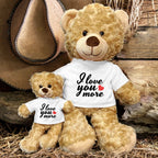 Love You More - Plush Lamb, Panda, or Teddy Bear with Tee Shirt Romantic Gift for Sweetheart