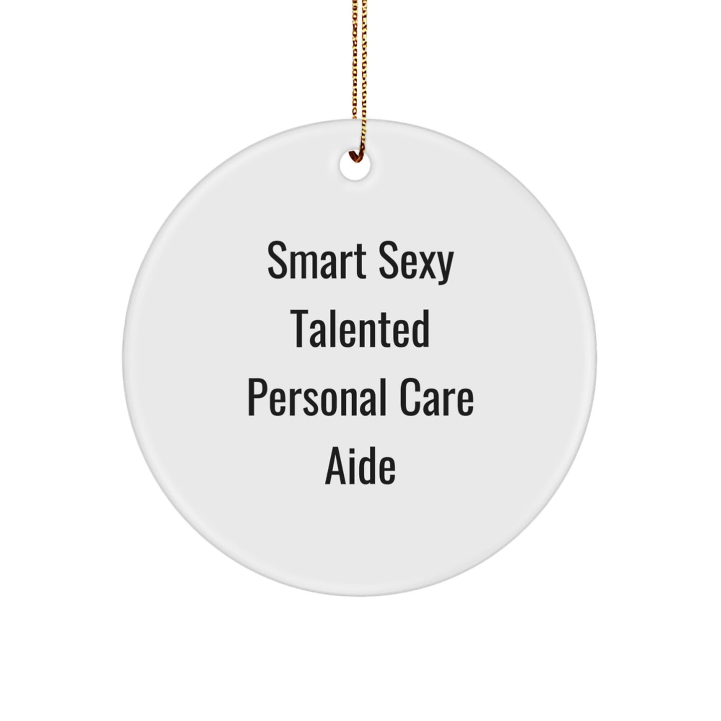 Smart Sexy Talented Personal Care Aide Funny Circle Christmas Ornament