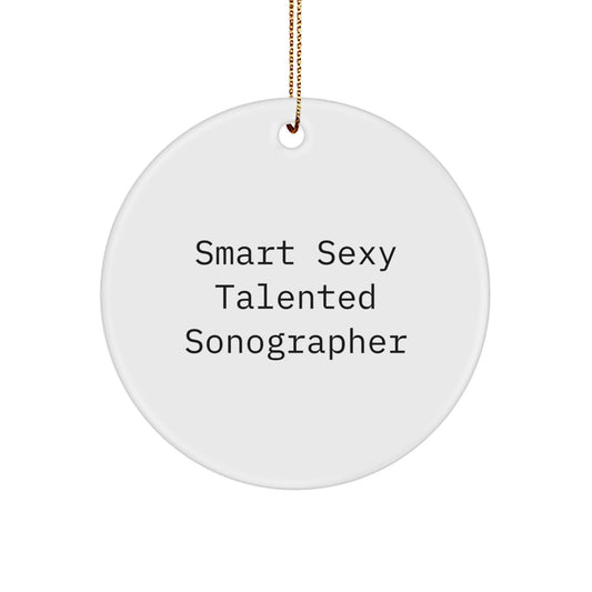 Smart Sexy Talented Sonographer Gifts for Christmas - Circle Ornament from Friends, 'You're the Heart of the Hospital' - White Color, 2.75'' tall