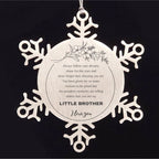 Snowflake Ornament for Little Brother Present, Little Brother Always follow your dreams, never forget how amazing you are, Little Brother Christmas Gifts Decorations for Girls Boys Teen Men Women