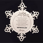 Snowflake Ornament for Sister In Law Present, Sister In Law Always follow your dreams, never forget how amazing you are, Sister In Law Christmas Gifts Decorations for Girls Boys Teen Men Women
