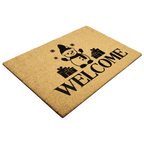 Snowman “Welcome” Doormat | Festive Coir Christmas Welcome Mat with Gifts and Snowflakes | Holiday Front Porch Décor