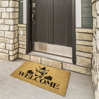 Snowman “Welcome” Doormat | Festive Coir Christmas Welcome Mat with Gifts and Snowflakes | Holiday Front Porch Décor