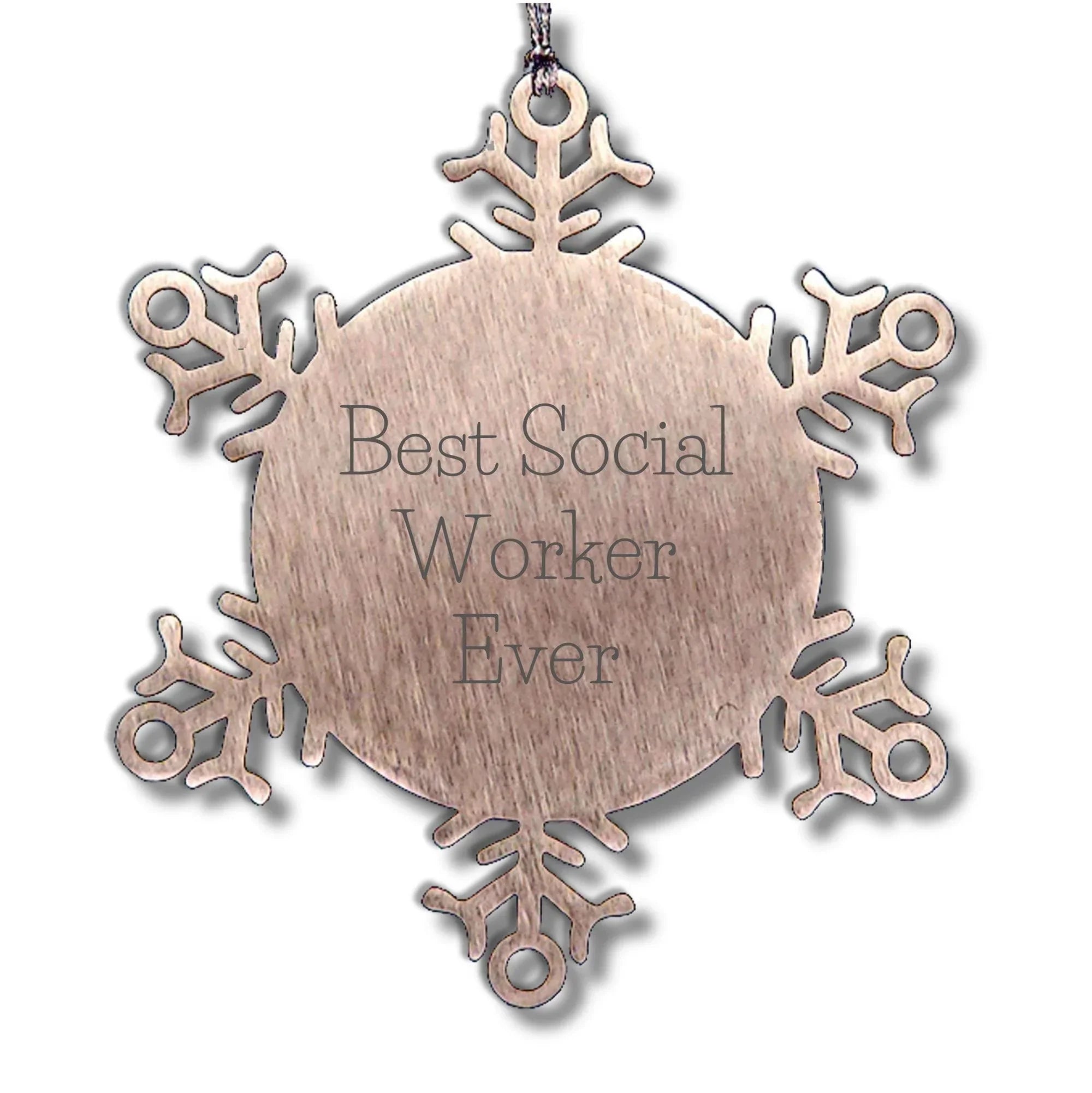 Social Worker Gifts, Funny Snowflake Ornament, 'Best Social Worker Ever' Quote, Gift from Friends to Social Worker, Christmas Unique Gifts